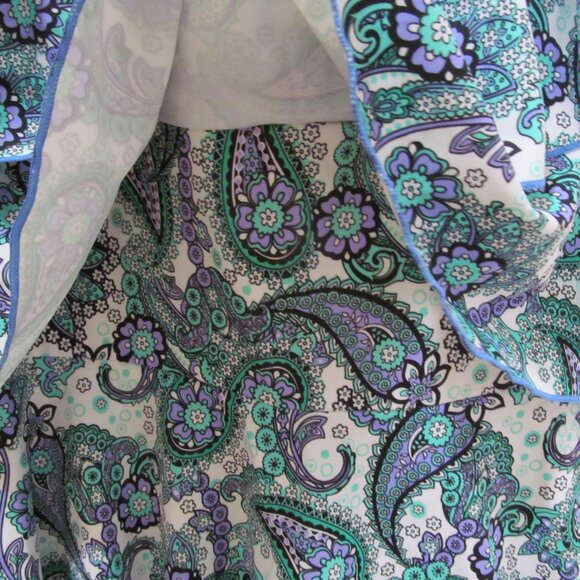 NWT Fit 4U Swimsuit Size 16 3 Tiered Romper Blue Floral & Paisley Fit 4 Ur Hips - Picture 7 of 16